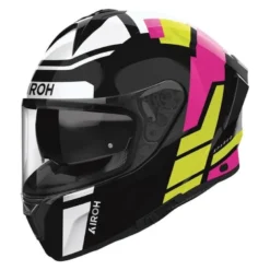 Kask integralny AIROH SPARK 2 LIVELY MINT GLOSS czarny żółty różowy biały