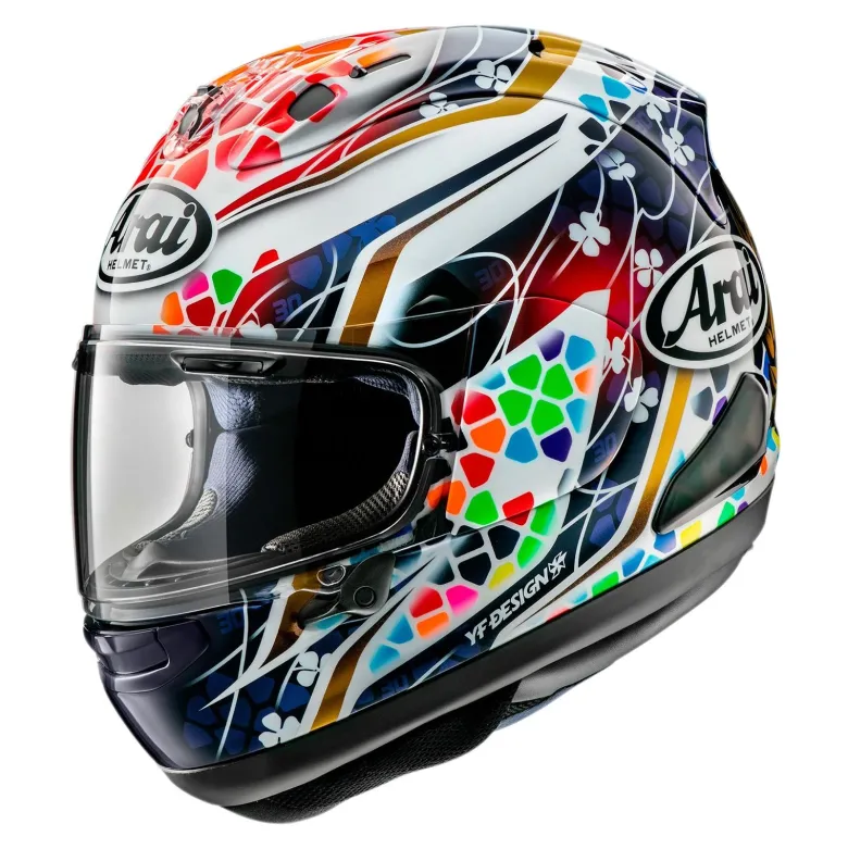 Kask integralny ARAI RX-7 V EVO NAKAGAMI GP2 biały czerwony granatowy niebieski złoty
