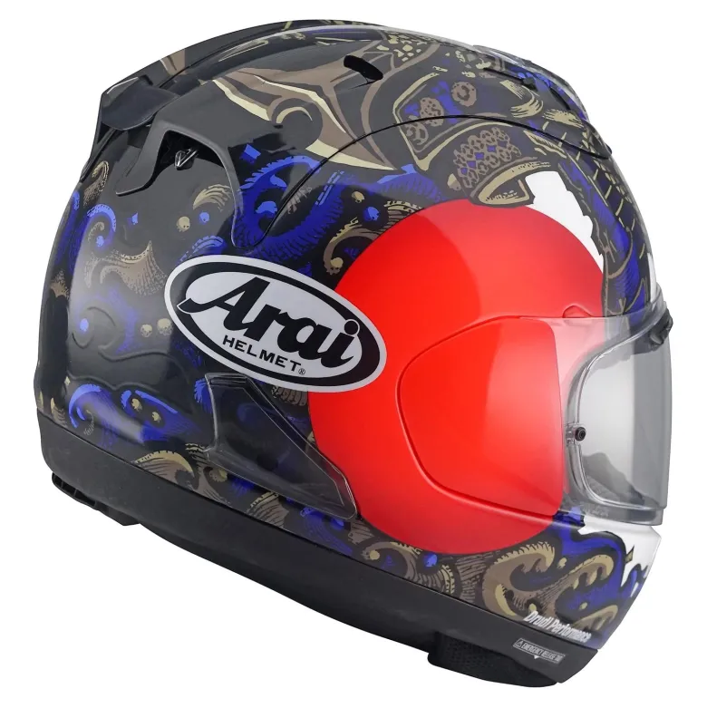 Kask integralny ARAI RX-7 V EVO SAMURAI niebieski czerwony biały