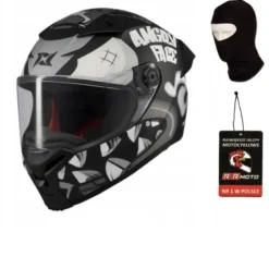 Kask integralny AXXIS FENIX ANGRY FACE B2 MATT czarny szary