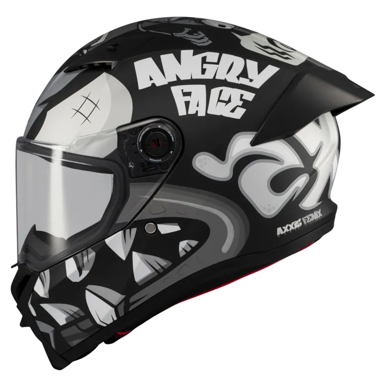 Kask integralny AXXIS FENIX ANGRY FACE B2 MATT czarny szary