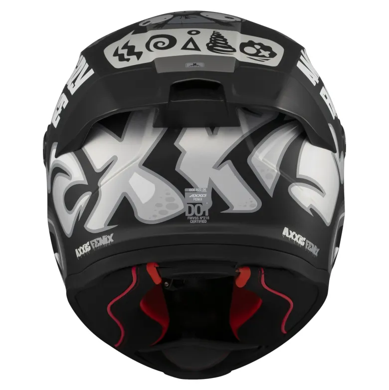 Kask integralny AXXIS FENIX ANGRY FACE B2 MATT czarny szary