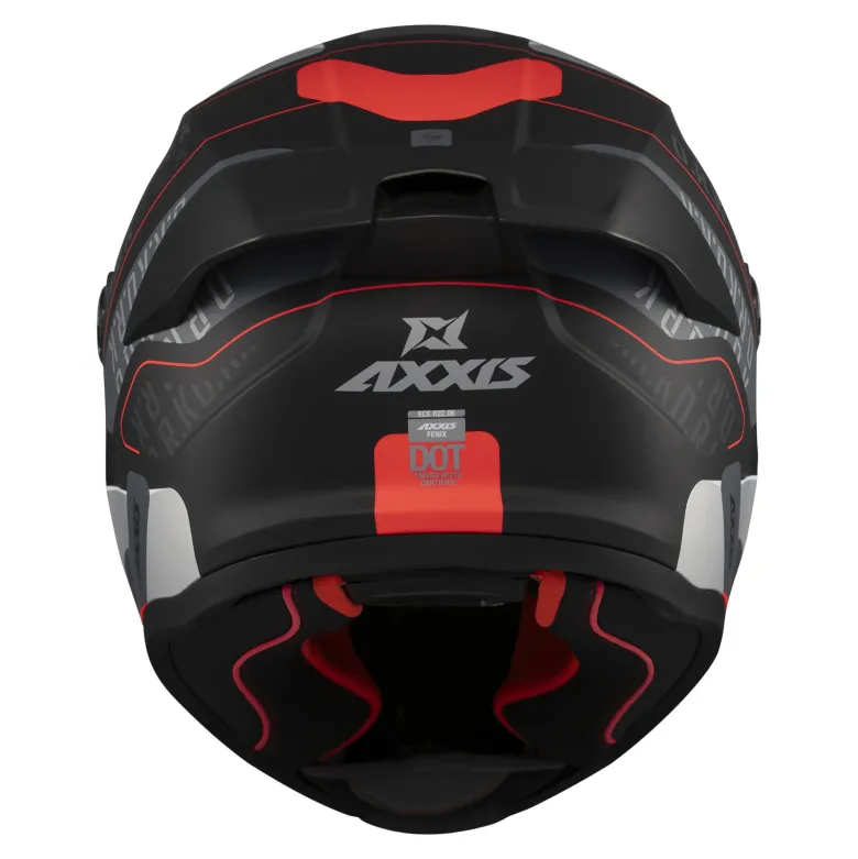 Kask integralny AXXIS FENIX ORK B5 MATT czarny czerwony szary