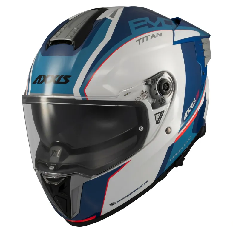 Kask integralny AXXIS HAWK EVO SV TITAN A7 GLOSS BLUE niebieski biały