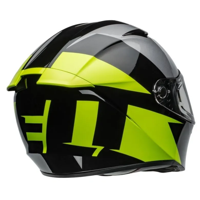 Kask integralny BELL LITHIUM ECE6 SHEAR METALLIC GREY RETINA czarny szary żółty fluo