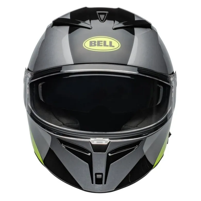 Kask integralny BELL LITHIUM ECE6 SHEAR METALLIC GREY RETINA czarny szary żółty fluo