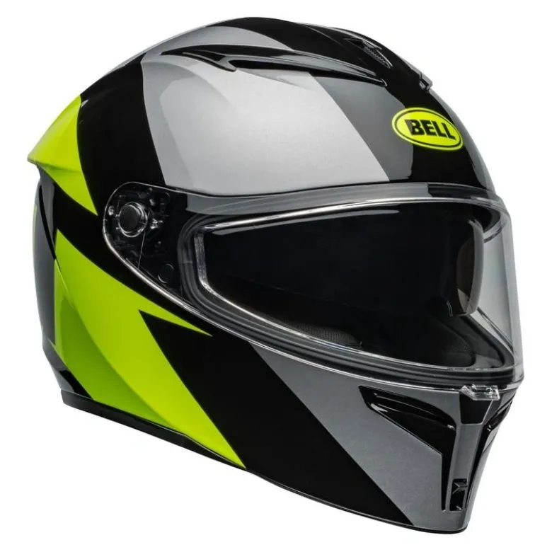 Kask integralny BELL LITHIUM ECE6 SHEAR METALLIC GREY RETINA czarny szary żółty fluo