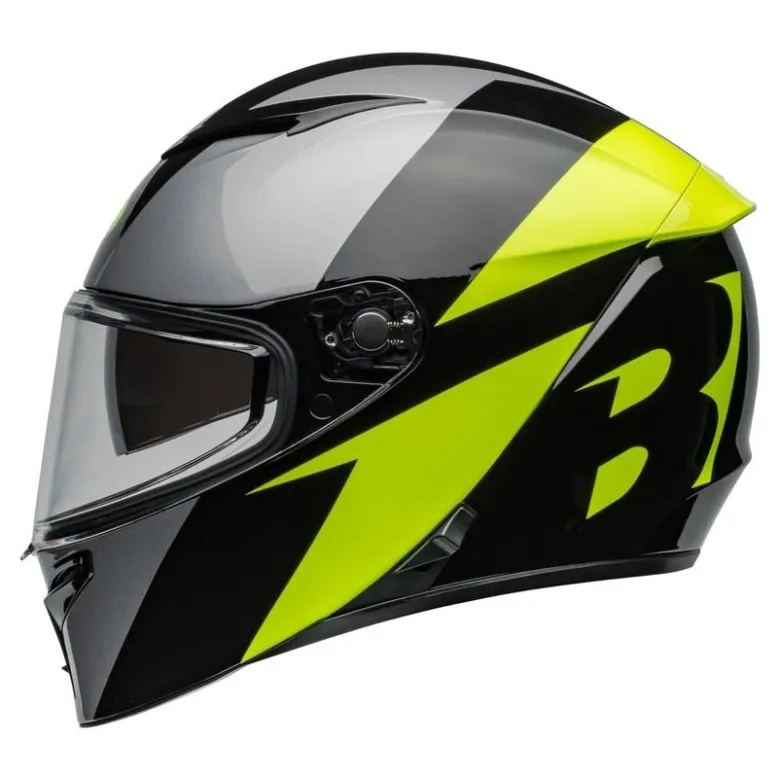 Kask integralny BELL LITHIUM ECE6 SHEAR METALLIC GREY RETINA czarny szary żółty fluo