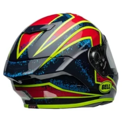 Kask integralny BELL RACESTAR DLX XENON BLUE RETINA czarny czerwony niebieski żółty fluo