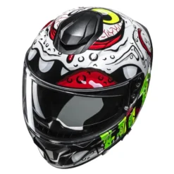 Kask integralny HJC C71 SQUEEZE WHITE/GREEN biały zielony fluo czerwony żółty czarny
