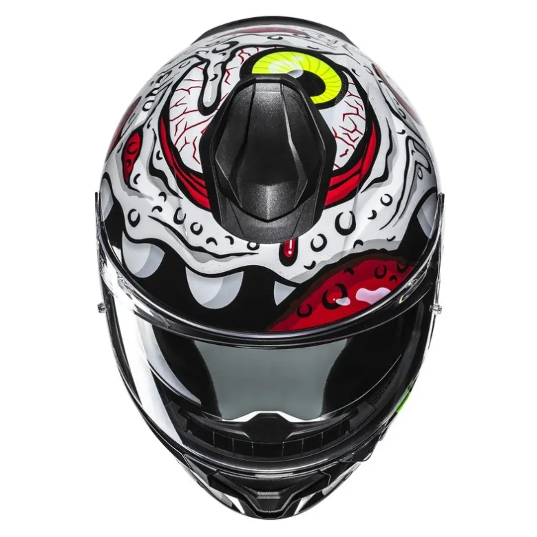 Kask integralny HJC C71 SQUEEZE WHITE/GREEN biały zielony fluo czerwony żółty czarny