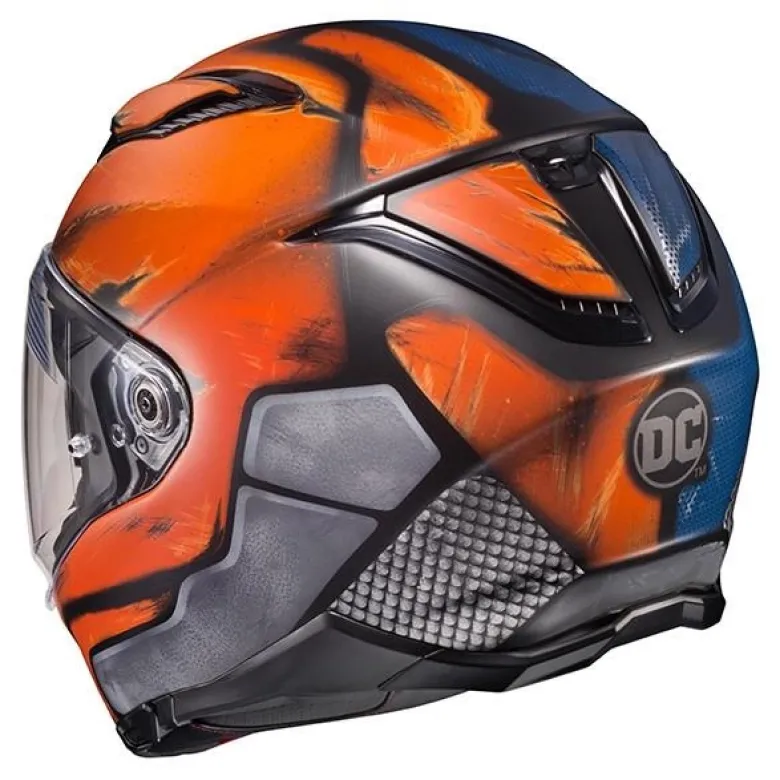 Kask integralny HJC F70 DEATHSTROKE DC COMICS BLUE/ORANGE niebieski pomarańczowy szary czarny