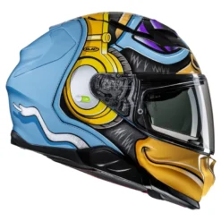 Kask integralny HJC F71 MONKEY DJ BLUE/ORANGE niebieski pomarańczowy