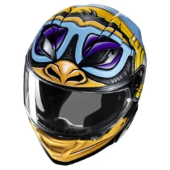 Kask integralny HJC F71 MONKEY DJ BLUE/ORANGE niebieski pomarańczowy