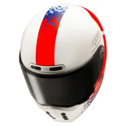 Kask integralny HJC V10 FQ20 RETRO WHITE/RED/BLUE biały czerwony niebieski