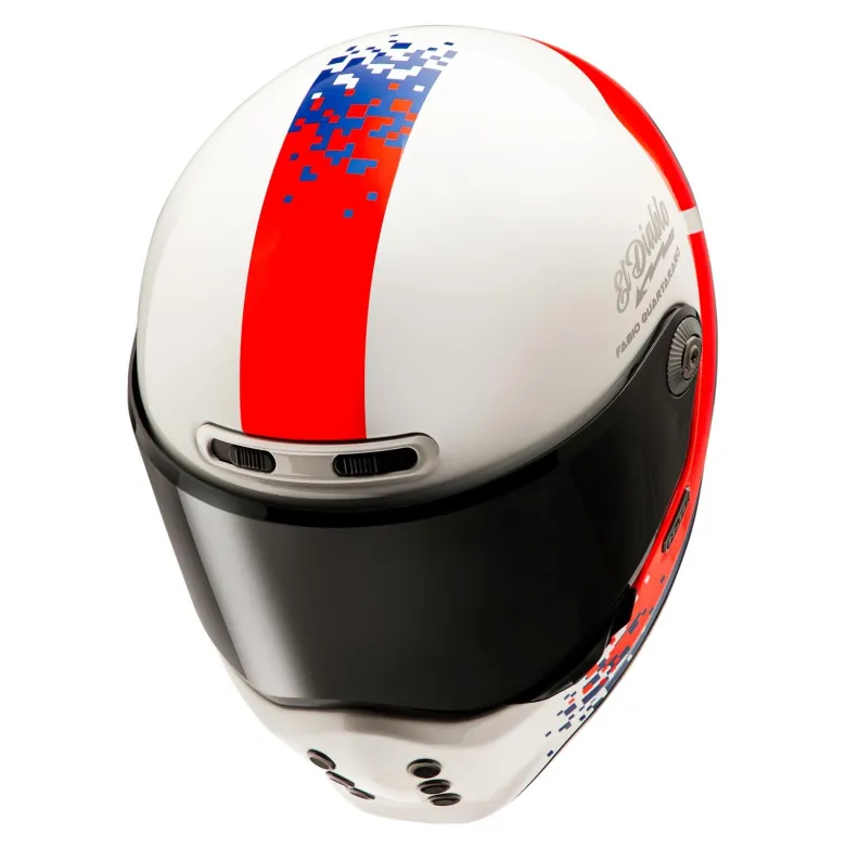 Kask integralny HJC V10 FQ20 RETRO WHITE/RED/BLUE biały czerwony niebieski