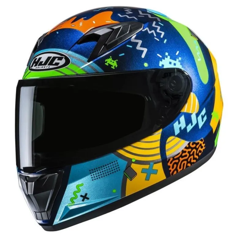 Kask integralny HJC Y10 MIKA BLUE/YELLOW niebieski żółty