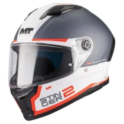 Kask integralny MT STINGER 2 CORE GREY/WHITE/RED biały szary czerwony