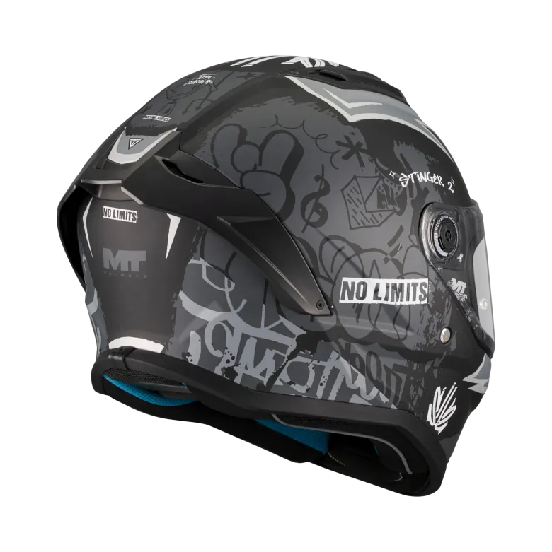 Kask integralny MT STINGER 2 TAGGER BLACK/GREY MATT czarny szary