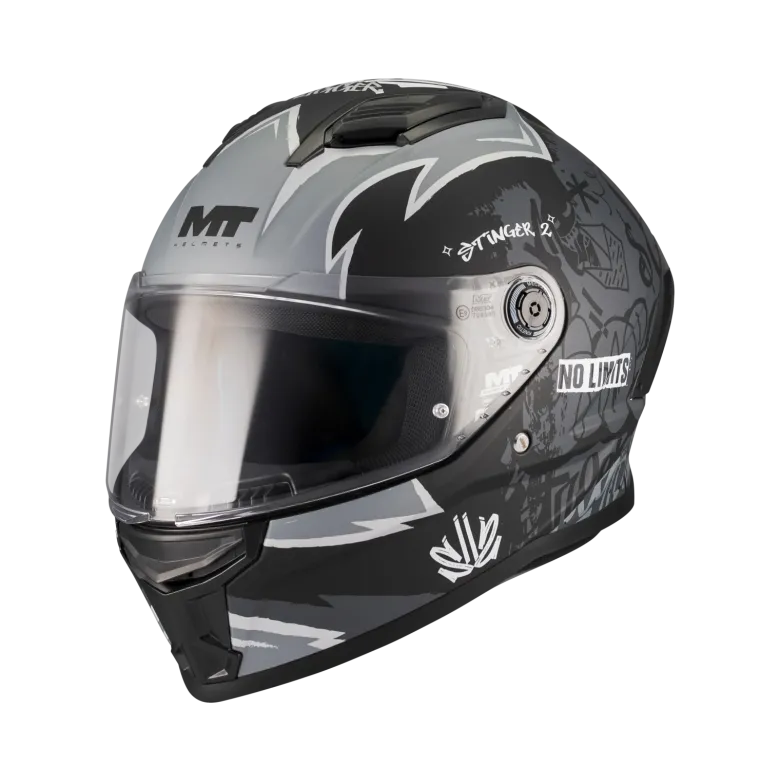 Kask integralny MT STINGER 2 TAGGER BLACK/GREY MATT czarny szary