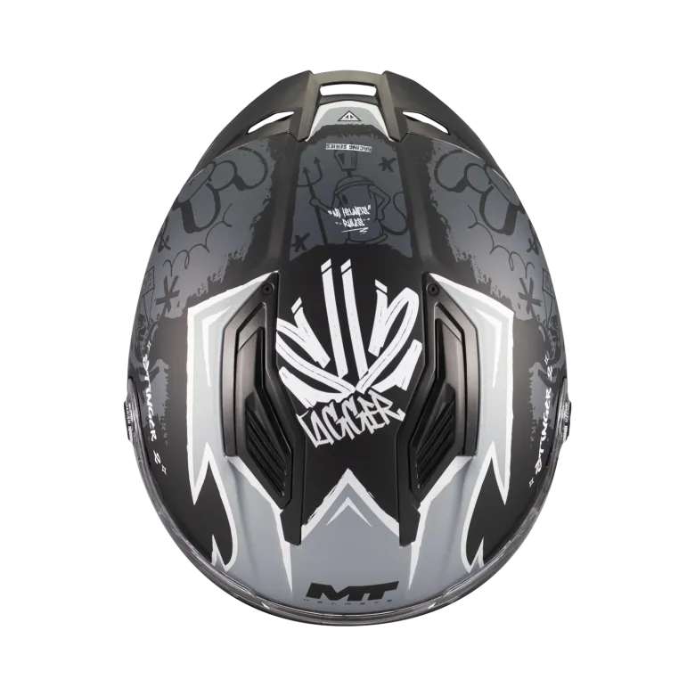 Kask integralny MT STINGER 2 TAGGER BLACK/GREY MATT czarny szary