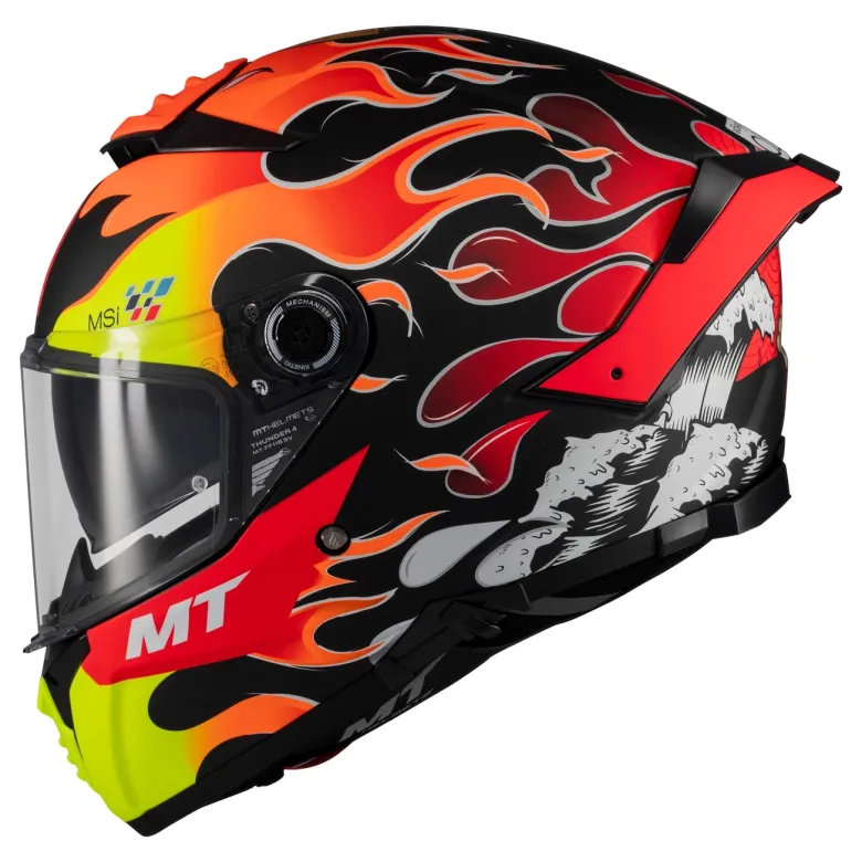 Kask integralny MT THUNDER 4 SV YAMANAKA 2024 czerwony żółty czarny