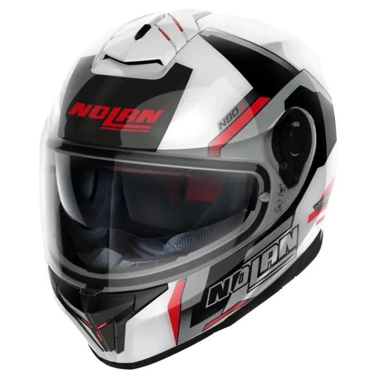 Kask integralny NOLAN N80-8 WANTED WHITE/BLACK/RED biały czarny czerwony szary