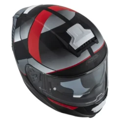 Kask integralny NZI EURUS 4 STREAM VANGUARD BLACK ANTRACITE RED TINTED MATT czarny szary czerwony