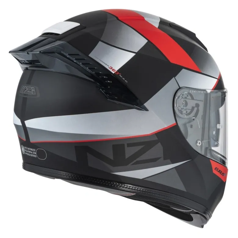 Kask integralny NZI EURUS 4 STREAM VANGUARD BLACK ANTRACITE RED TINTED MATT czarny szary czerwony