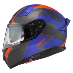 Kask integralny NZI GO RIDER STREAM DUO TRIDENT BLUE ANTRACITE ORANGE MATT pomarańczowy niebieski szary