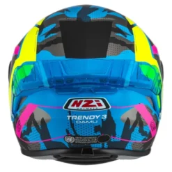 Kask integralny NZI TRENDY CAMU BLUE NEON PINK BLUE S MATT niebieski różowy