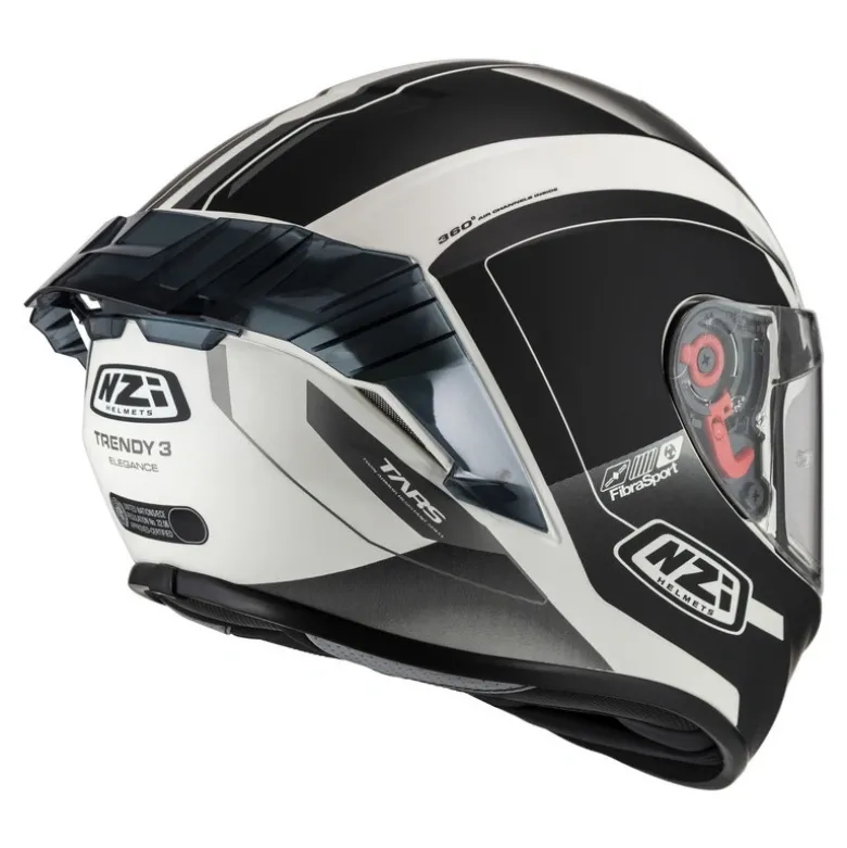 Kask integralny NZI TRENDY ELEGANCE WHITE BLACK TINTED MATT biały czarny