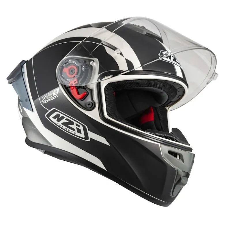 Kask integralny NZI TRENDY ELEGANCE WHITE BLACK TINTED MATT biały czarny