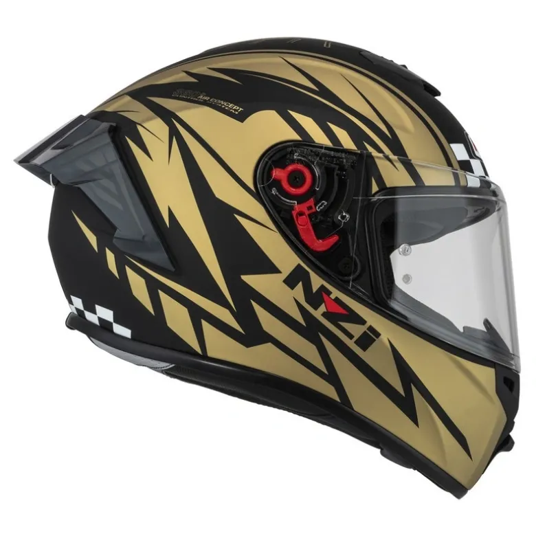 Kask integralny NZI TRENDY FLAG BLACK GOLD MATT czarny złoty