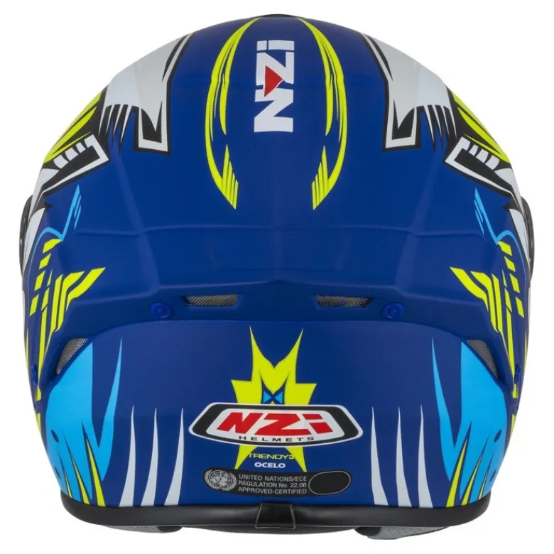 Kask integralny NZI TRENDY OCELO BLUE WHITE SKY BLUE MATT biały niebieski