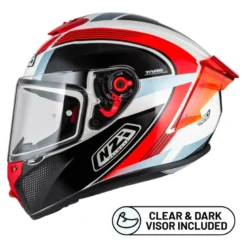 Kask integralny NZI TRENDY RAPID WHITE RED BLUE RED biały czerwony niebieski