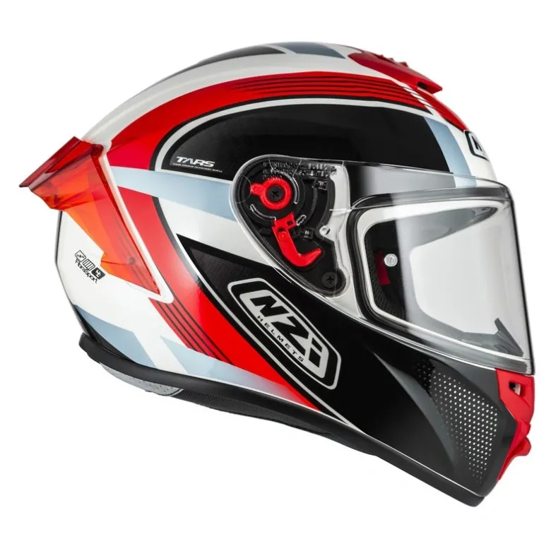 Kask integralny NZI TRENDY RAPID WHITE RED BLUE RED biały czerwony niebieski