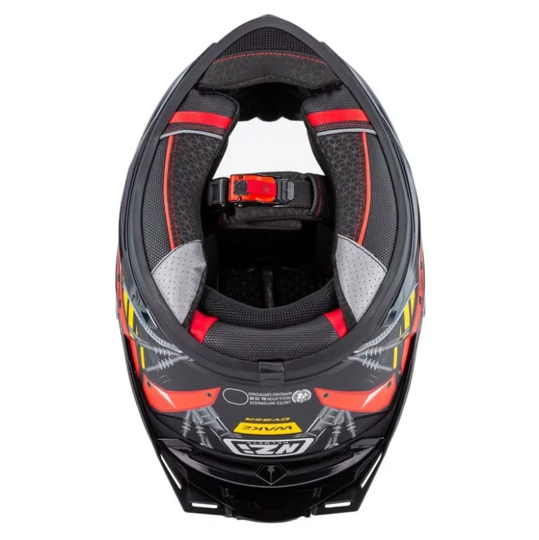 Kask integralny NZI WAKE STREAM CYBER BLACK RED MATT czarny czerwony