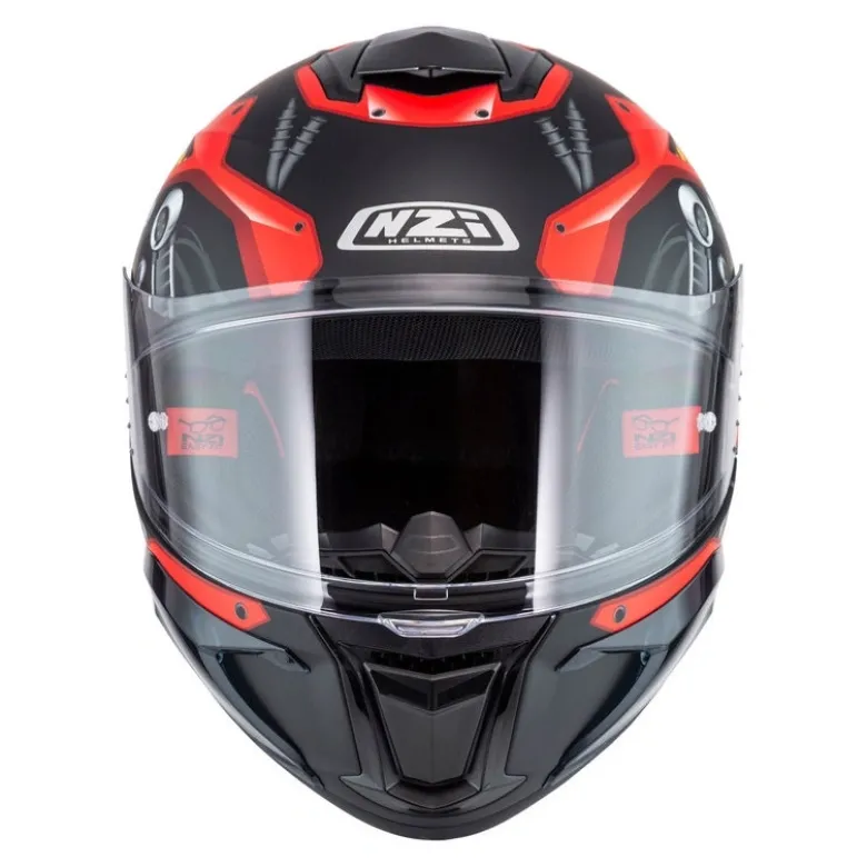 Kask integralny NZI WAKE STREAM CYBER BLACK RED MATT czarny czerwony