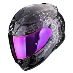 Kask integralny SCORPION EXO-491 DREAM BLACK/CHAMELEON czarny fioletowy