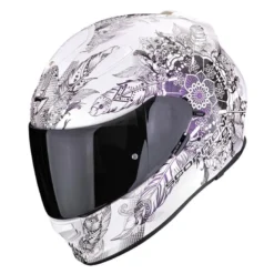 Kask integralny SCORPION EXO-491 DREAM WHITE/CHAMELEON biały fioletowy