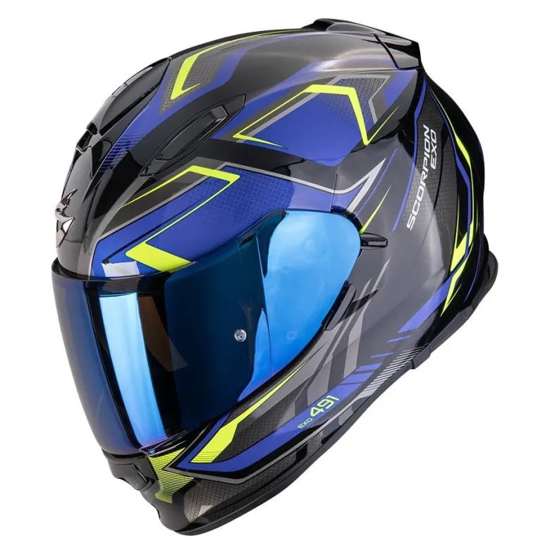 Kask integralny SCORPION EXO-491 ZUMO BLACK/BLUE/NEON YELLOW czarny niebieski żółty fluo