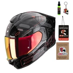 Kask integralny SCORPION EXO-530 AIR FOND METAL BLACK/RED czarny czerwony