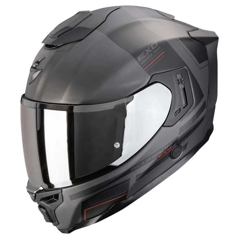 Kask integralny SCORPION EXO-1500 AIR DUAL MATT SILVER/BLACK/RED srebrny czarny czerwony
