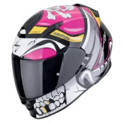 Kask integralny SCORPION EXO-491 PIRATE PINK biały czarny różowy żółty