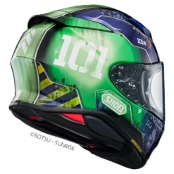 Kask integralny SHOEI NXR2 ZAKU I TC-11 zielony niebieski