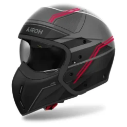 Kask modułowy AIROH J110 SLIM RED MATT czerwony szary czarny