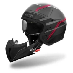 Kask modułowy AIROH J110 SLIM RED MATT czerwony szary czarny