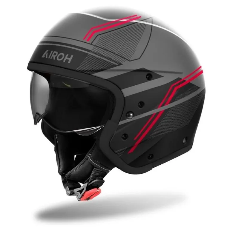 Kask modułowy AIROH J110 SLIM RED MATT czerwony szary czarny