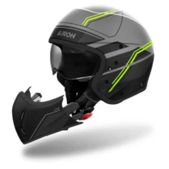 Kask modułowy AIROH J110 SLIM YELLOW MATT żółty fluo szary czarny